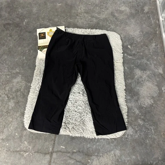 Lane Bryant Petite Black Dress Pants Button Accent Stretch 24P Rayon Nylon Blend - Picture 9 of 16